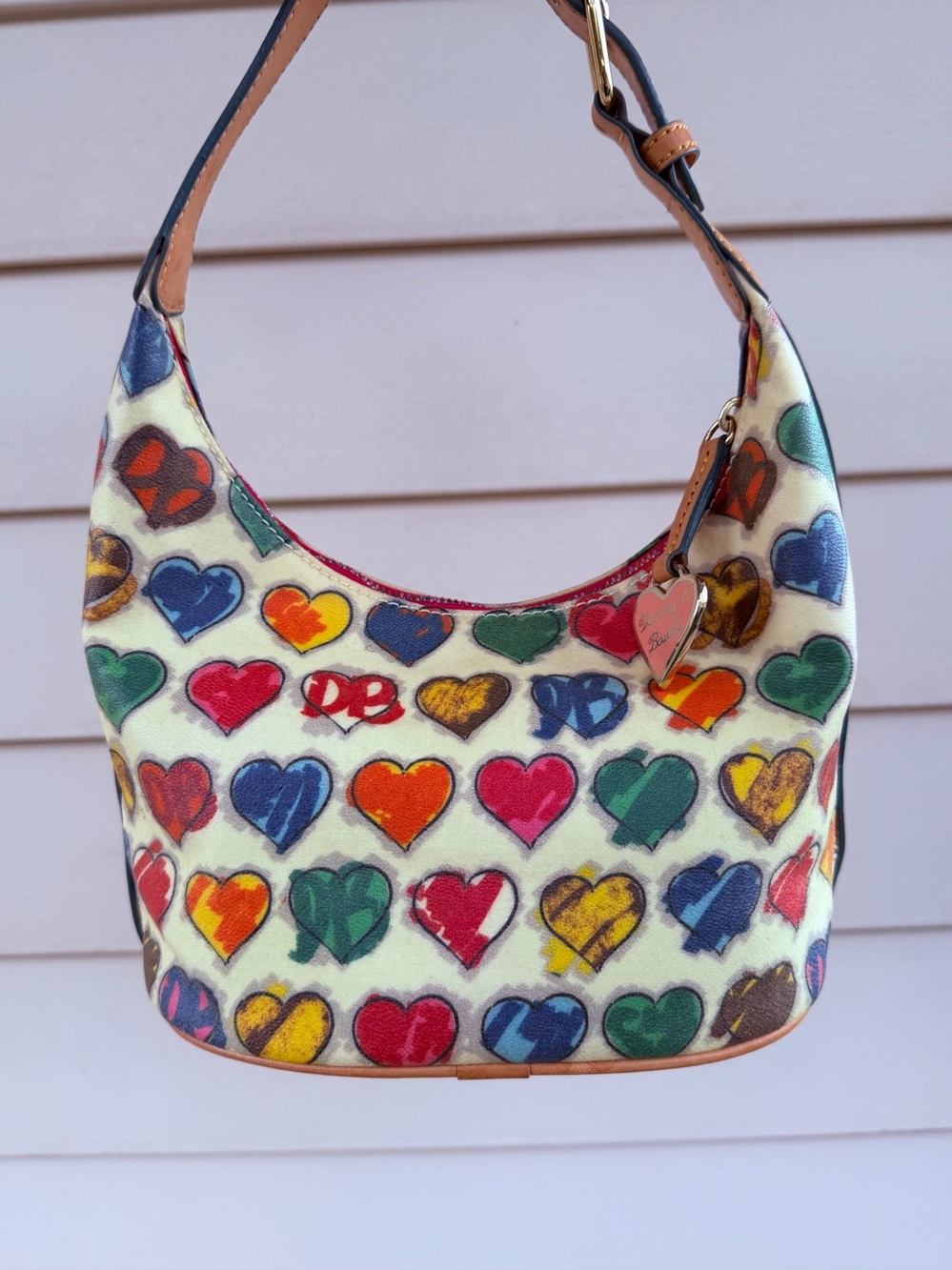 Vintage Dooney & Bourke Y2K Crayon Hearts Hobo bucket bag